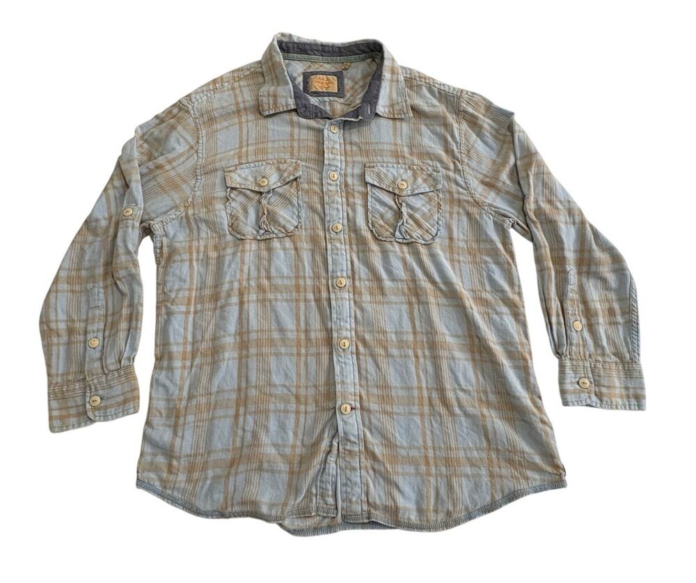 True Grit Authentic California Lake Ultra Soft Plaid Flannel Long Sleeve Shirt